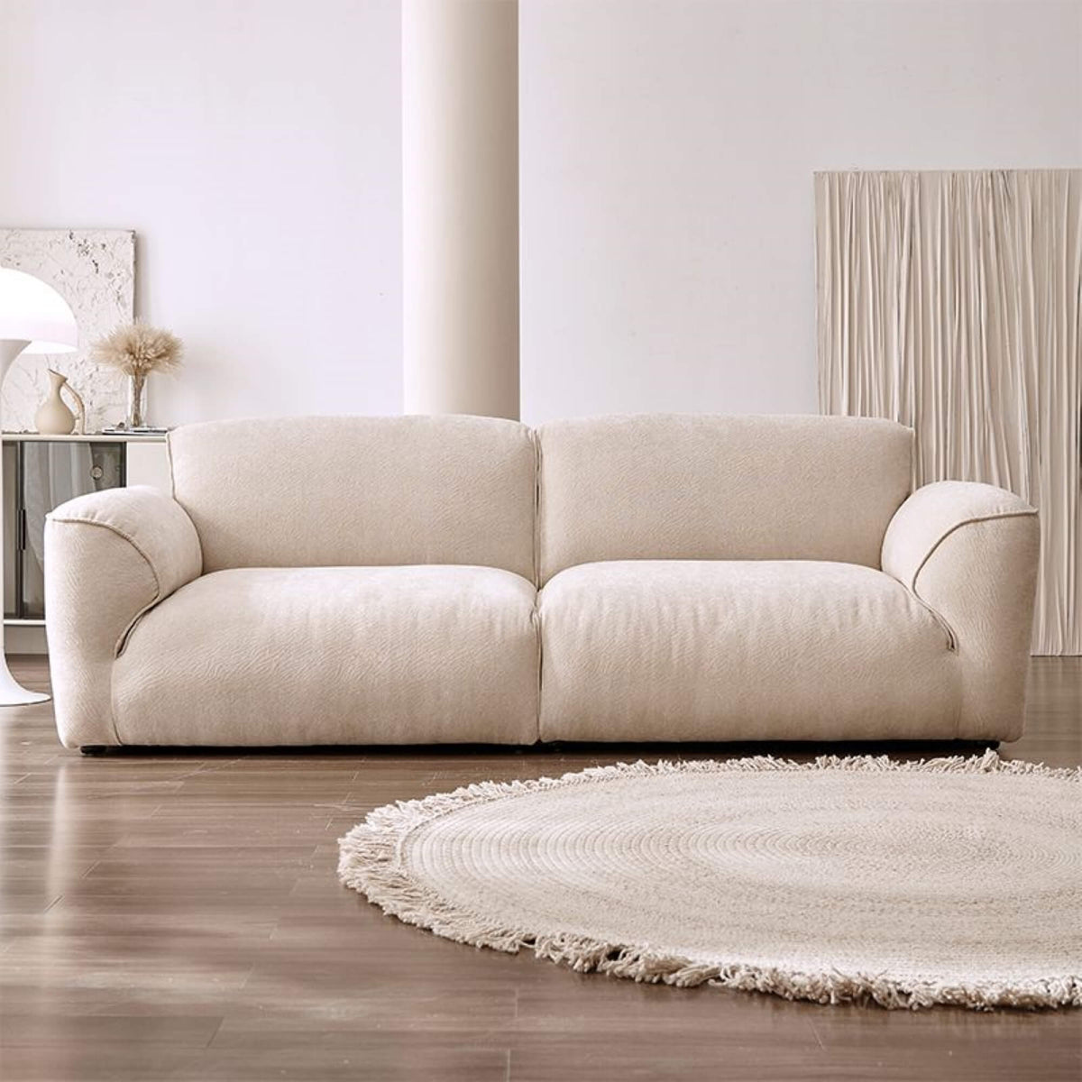 Maya Contemporary White Sofa | Customisable 2 seater, 3 seater Sofa Set