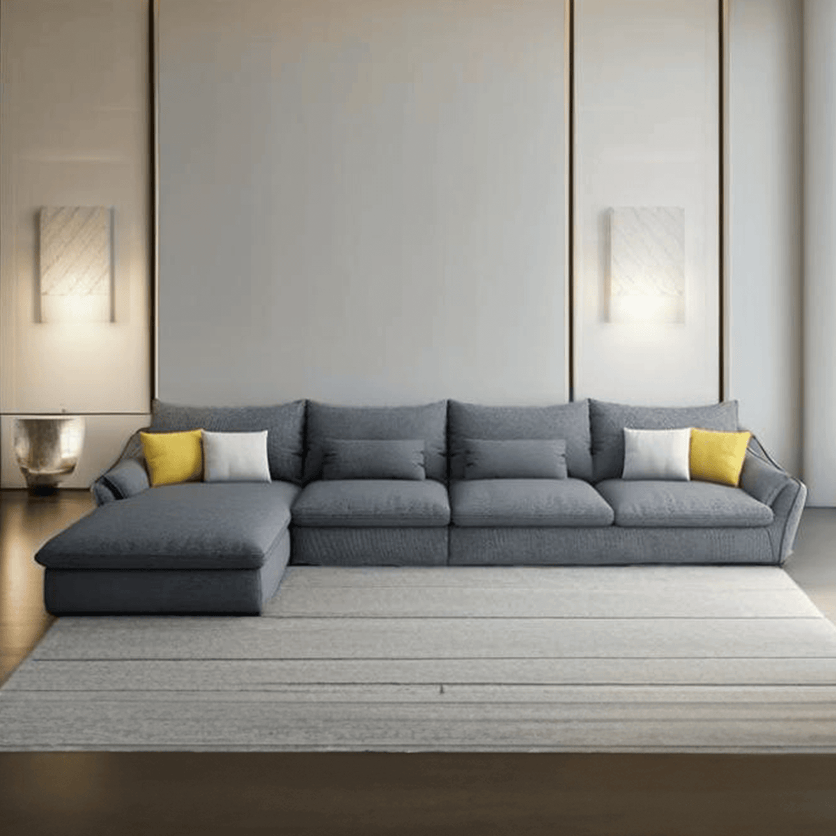 Sylvia Modern Fabric Lounger Sofa