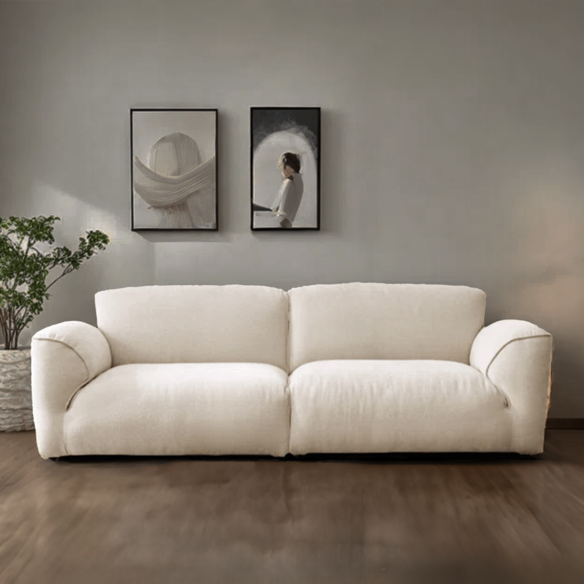 Maya Contemporary White Sofa | Customisable 2 seater, 3 seater Sofa Set