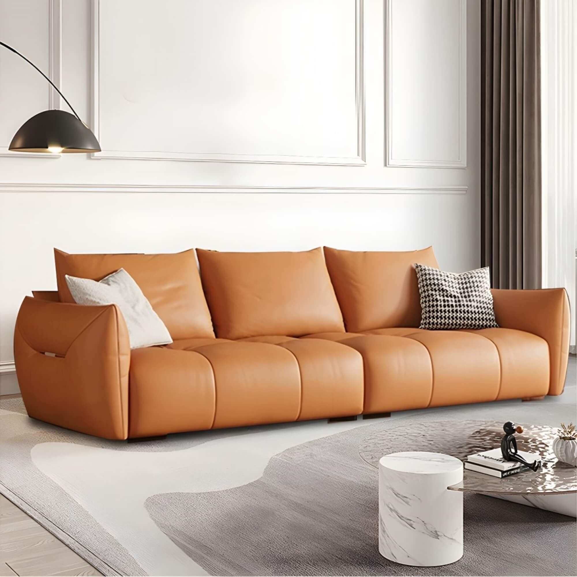 Sofa set sofa, with sleek armrests and a living room furniture sofa set. Elegant sofa set