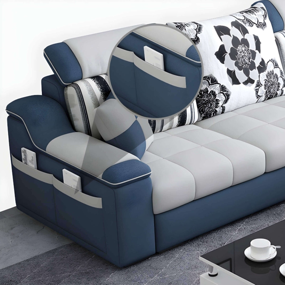 Brooks Dual-tone Leatherette Lounger Sofa