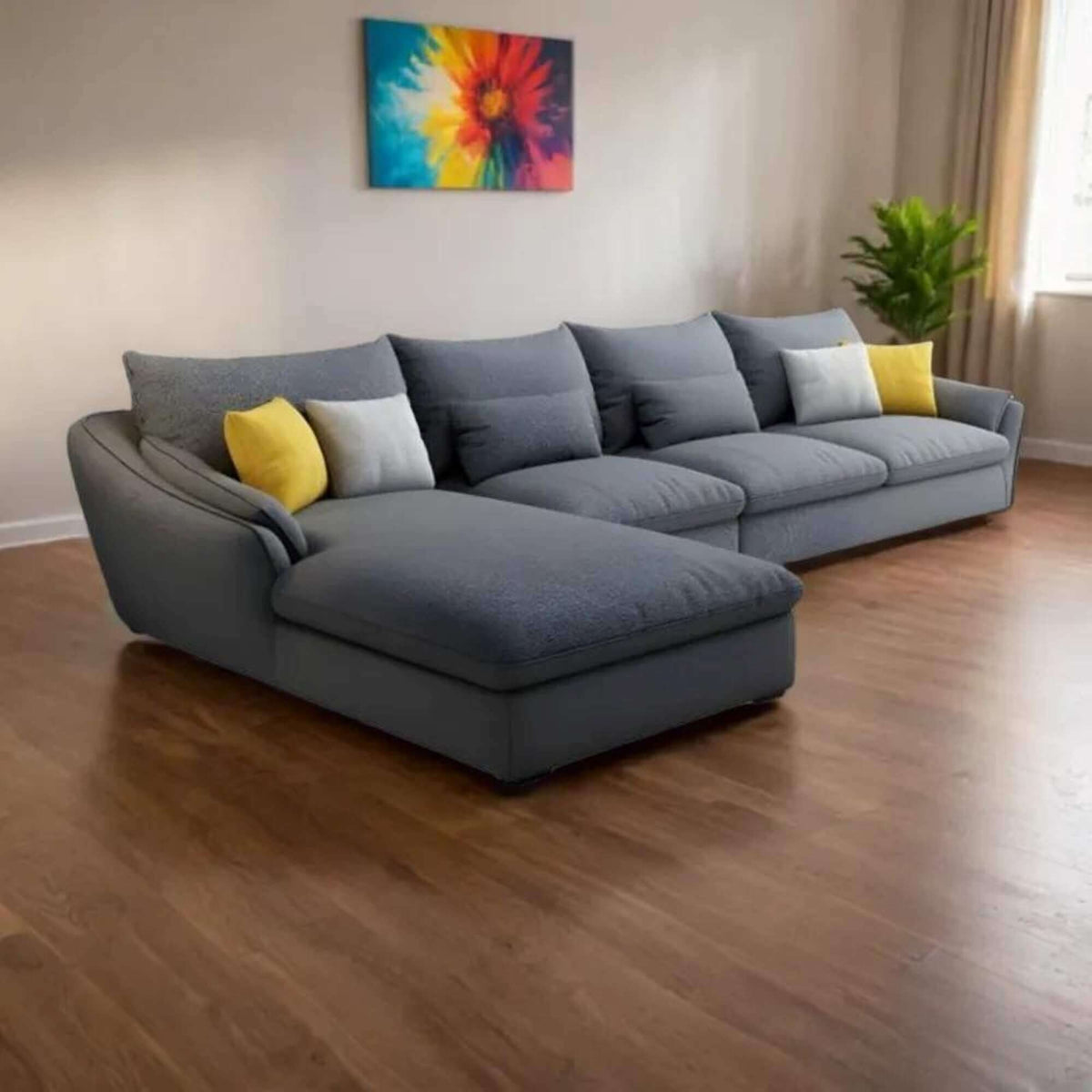 Sylvia Modern Fabric Lounger Sofa