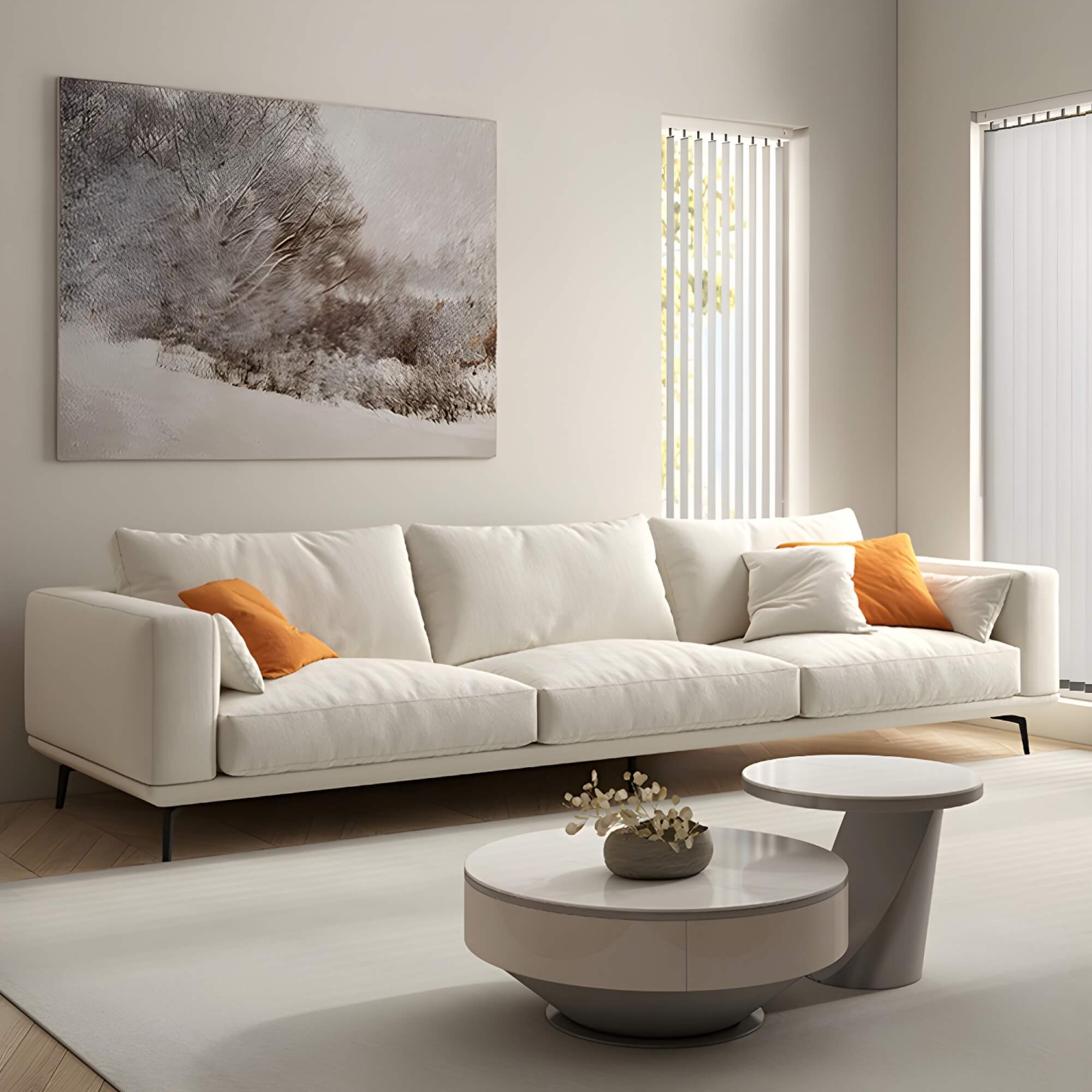 Settee sofa online, offering modern elegance with plush upholstery. White leather sofa