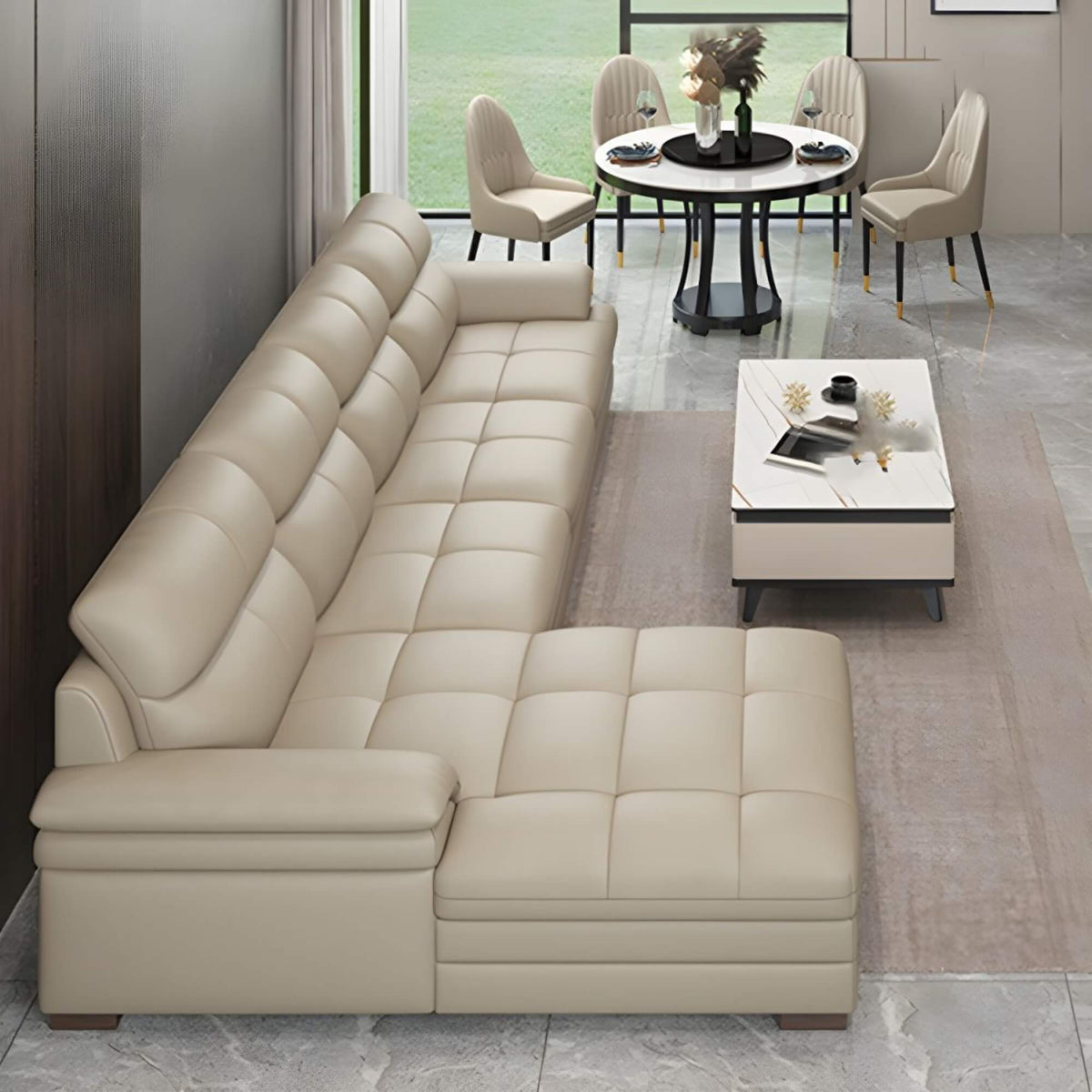 Emily Leatherette Lounger Sofa