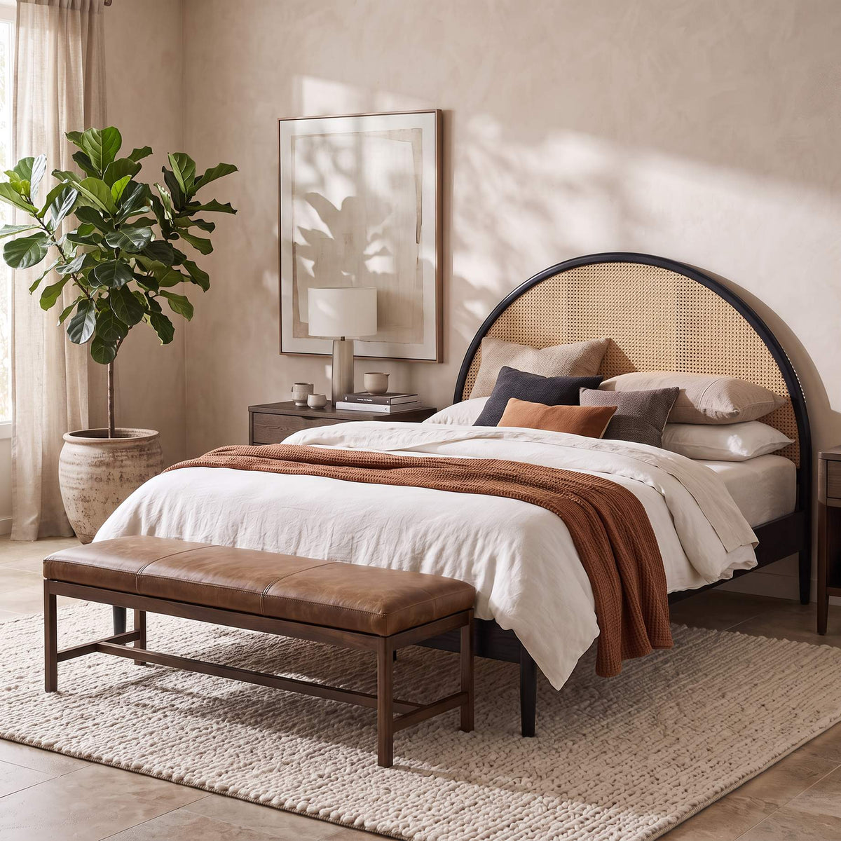 Ira Cane Wooden Bed