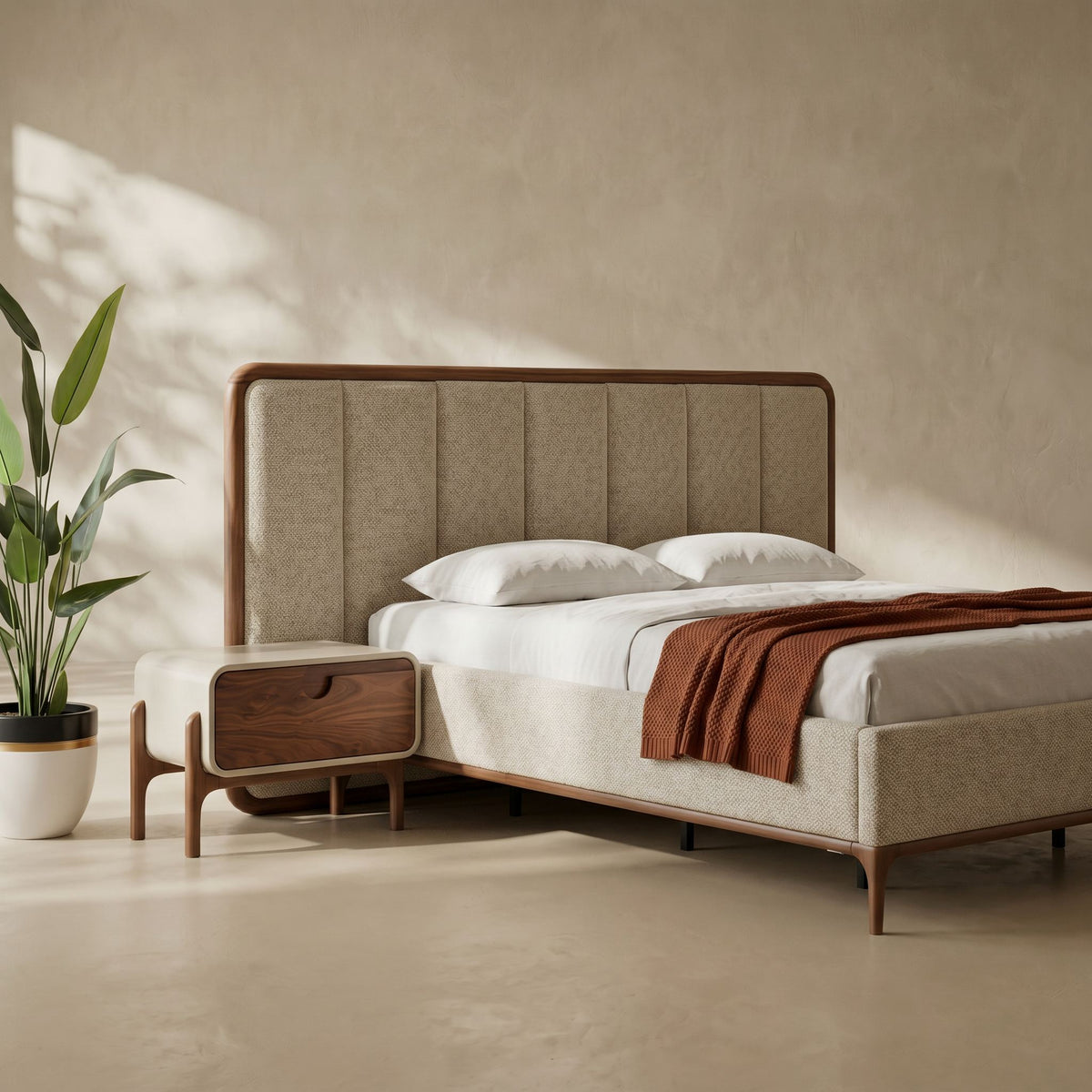 Sofia Upholstered Wooden Bed
