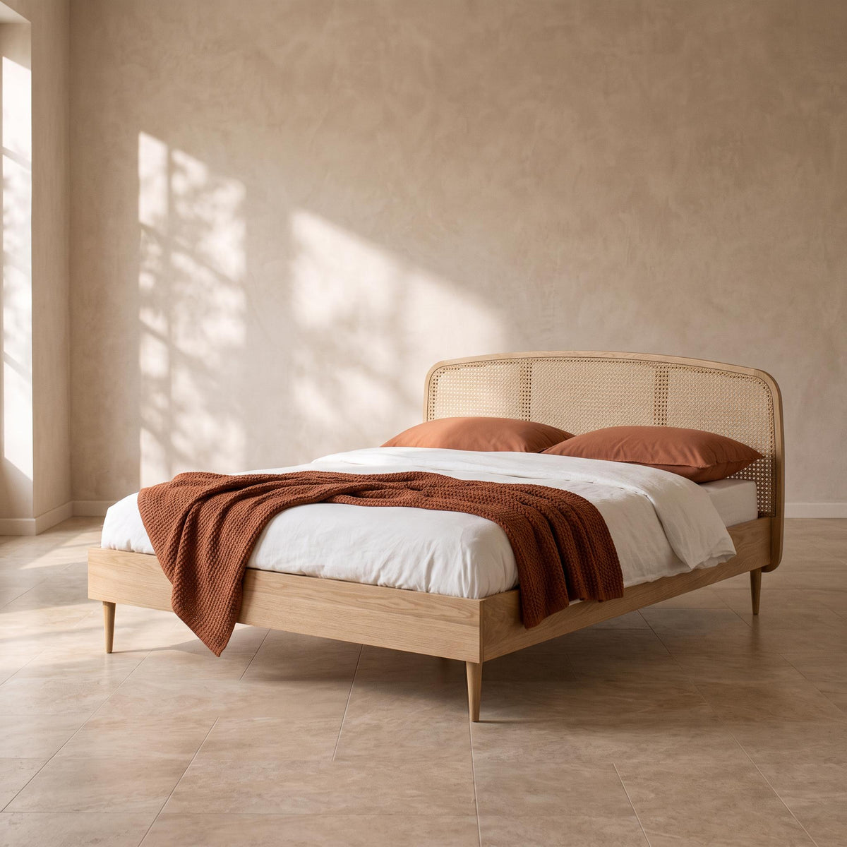 Anya Cane Wooden Bed