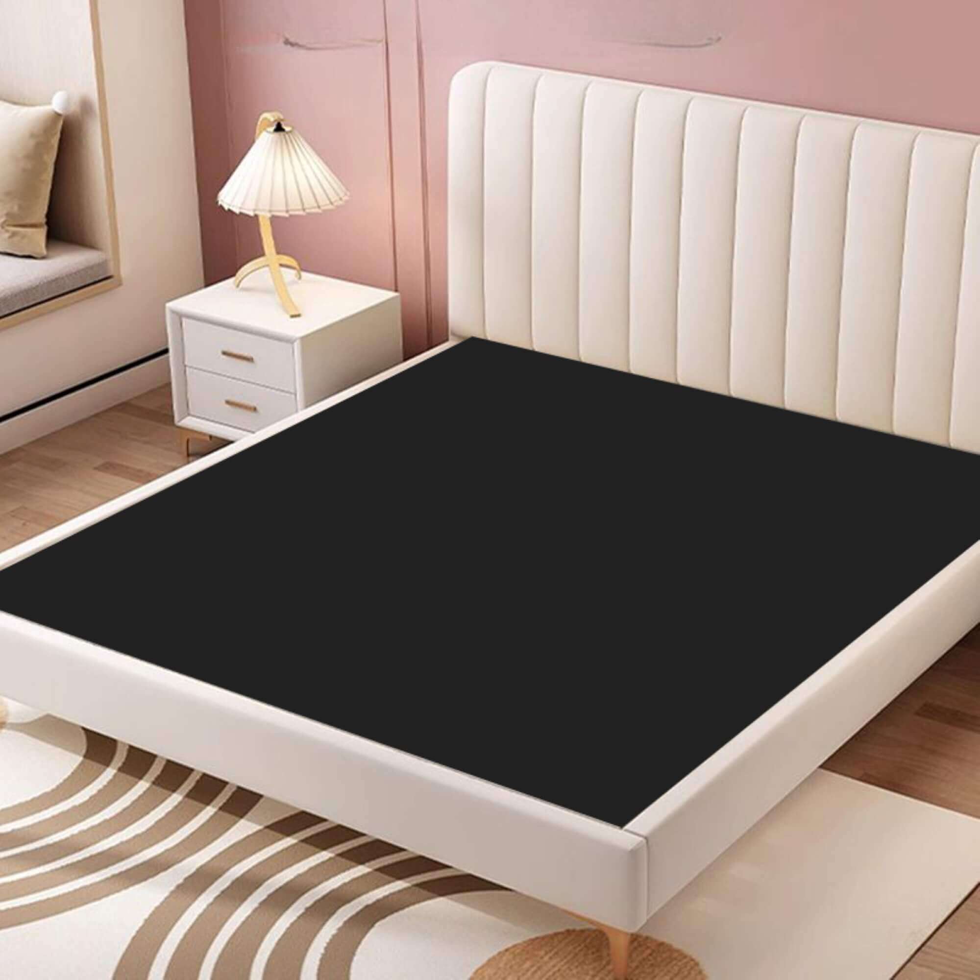 King size bed bed with high legs, perfect for a fresh modern style bed design. white bed 