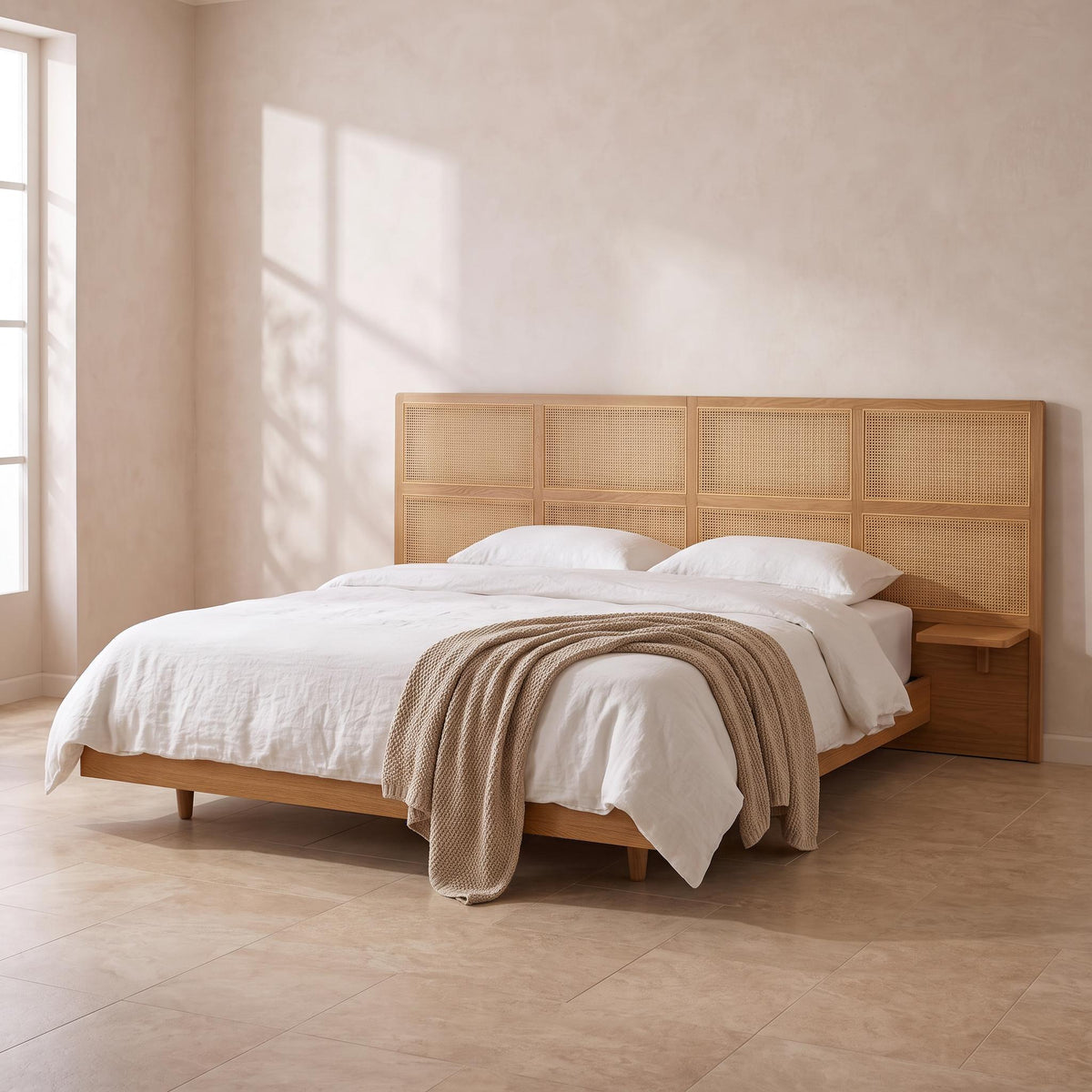 Flinn Cane Wooden Bed