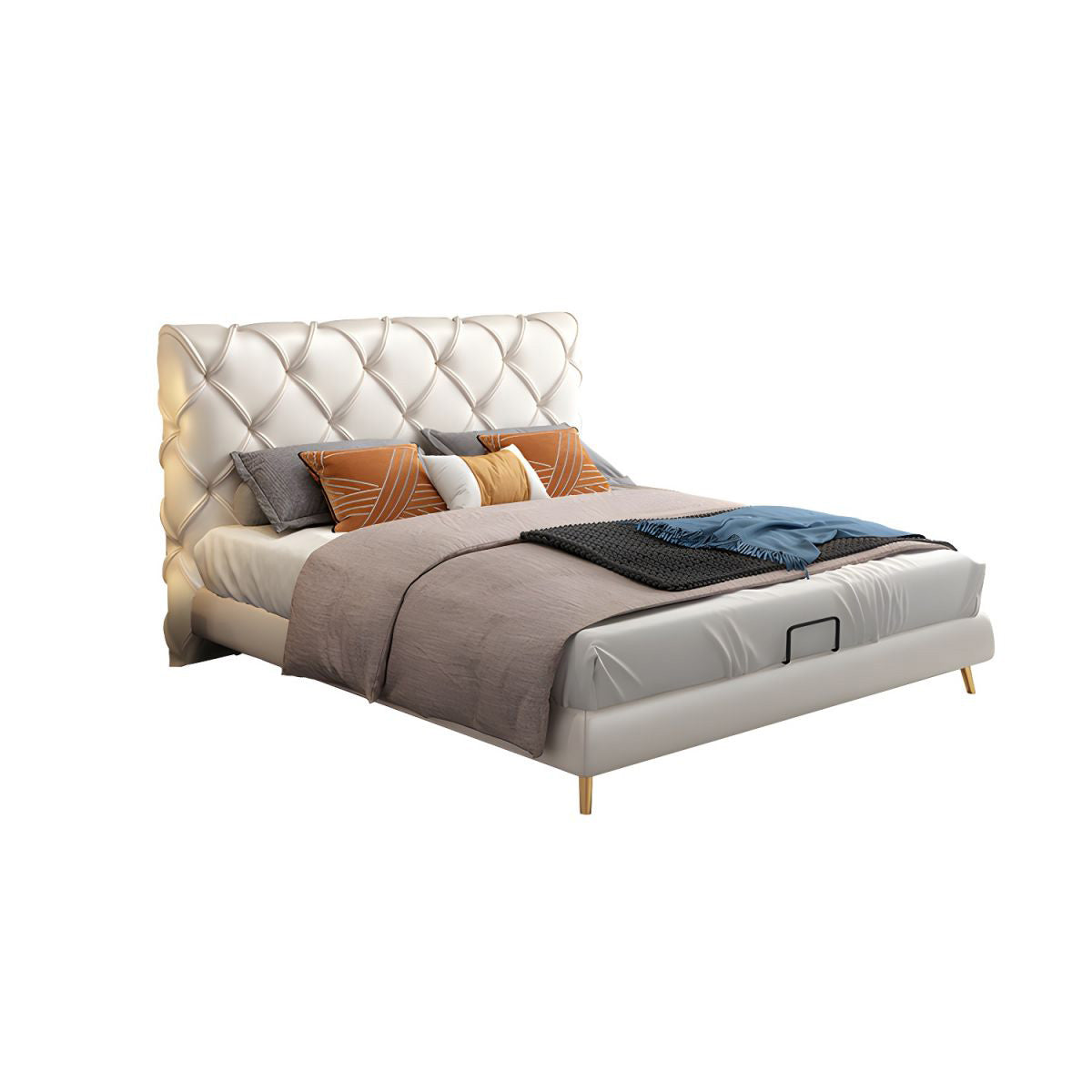 Bed with hydraulic, a luxurious addition to a modern style bed design.