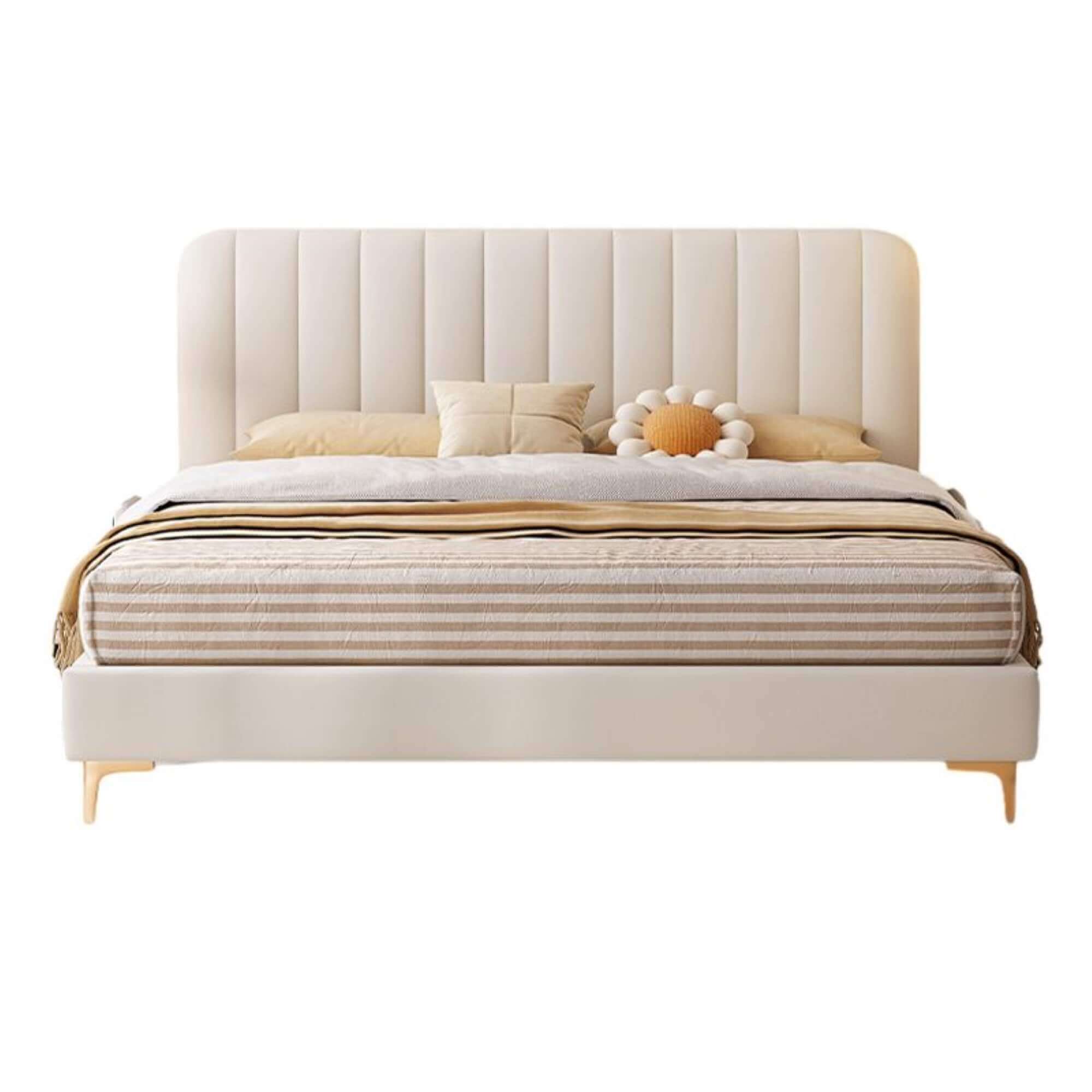 Bed with hydraulic, ideal for a new bed design in a minimalist setting.