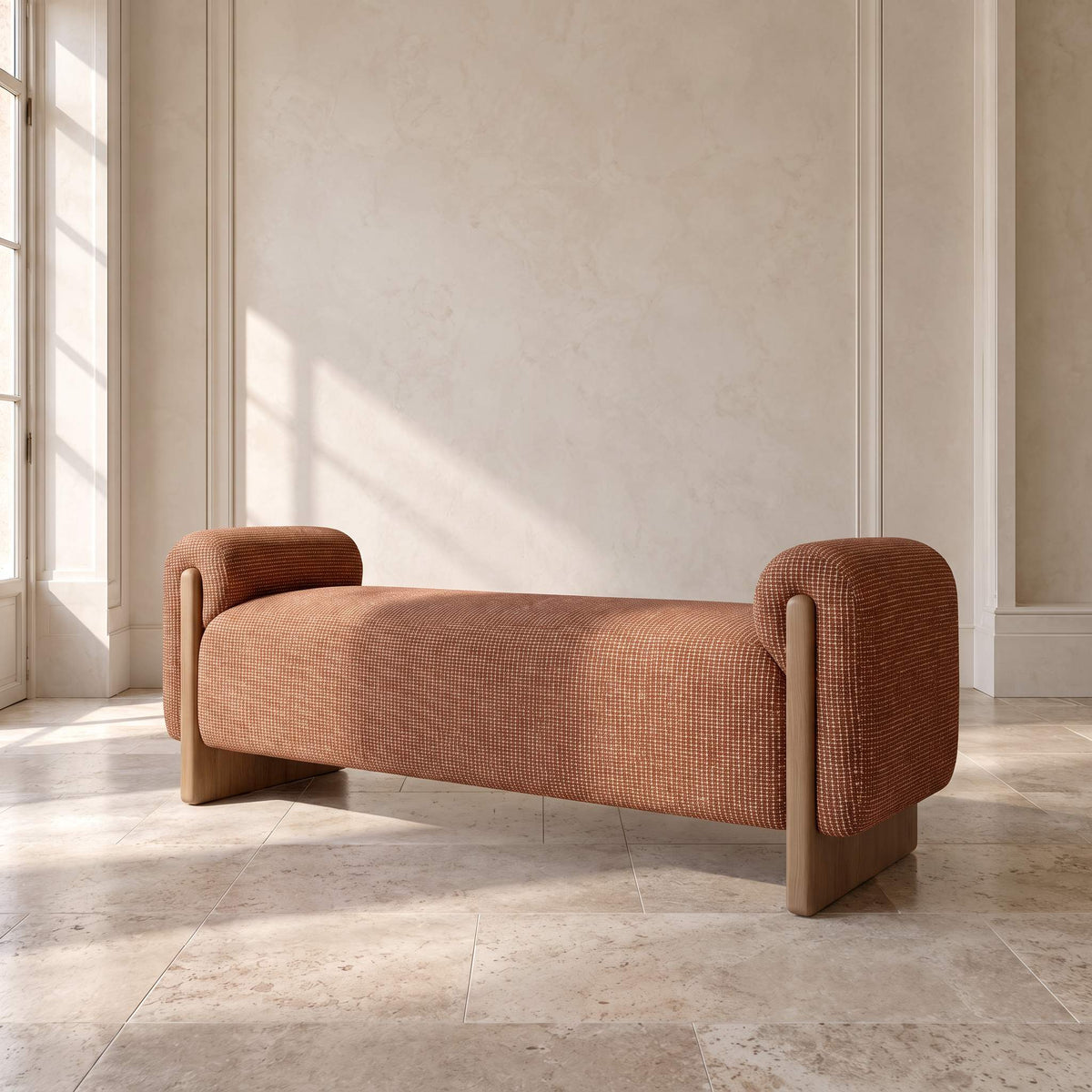 Bale Upholstered Wooden Bench