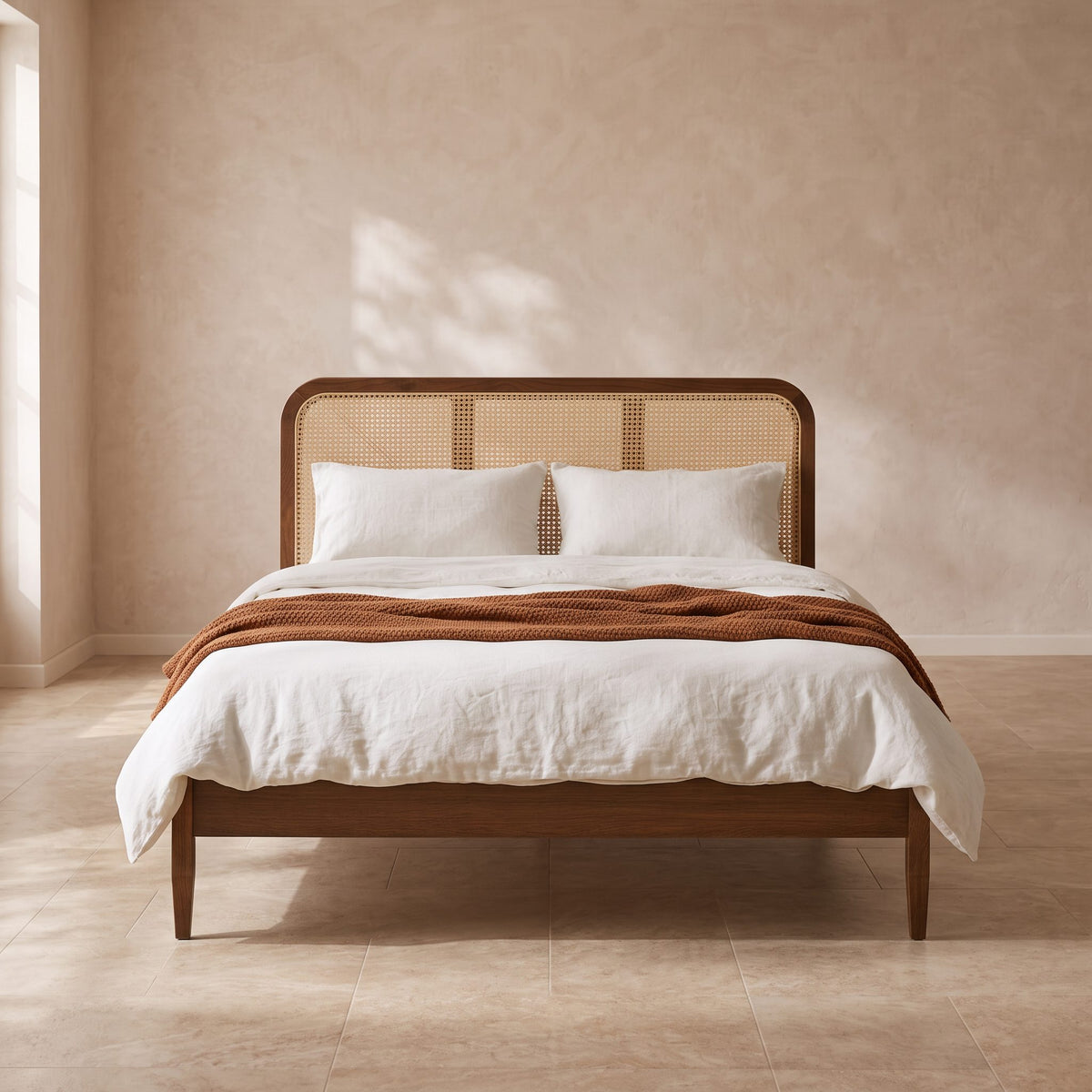 Willow Cane Wooden Bed