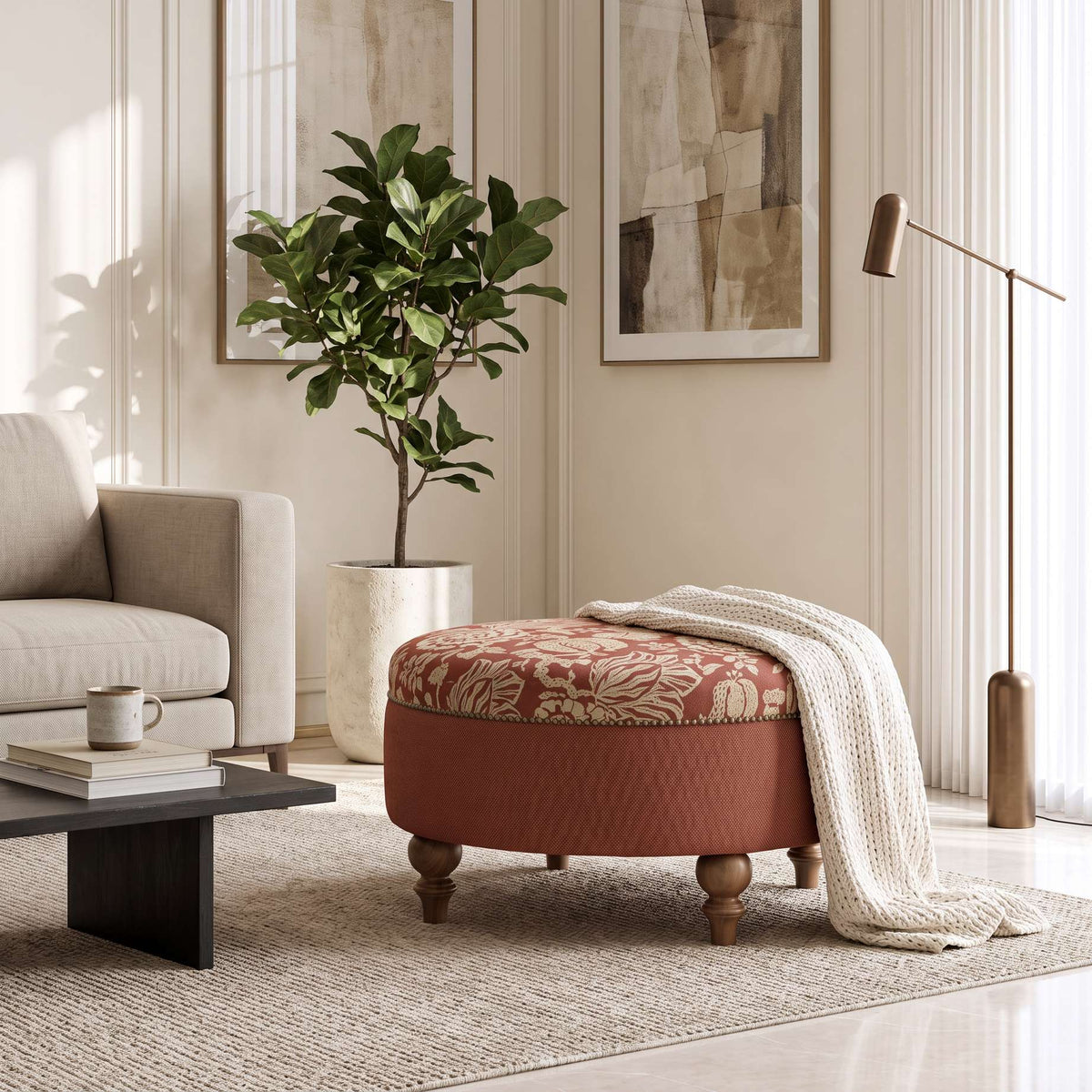 Lune Upholstered Ottoman