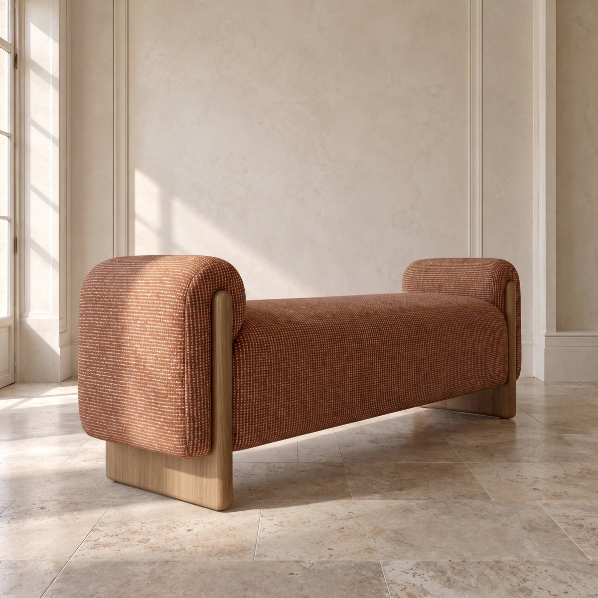 Bale Upholstered Wooden Bench
