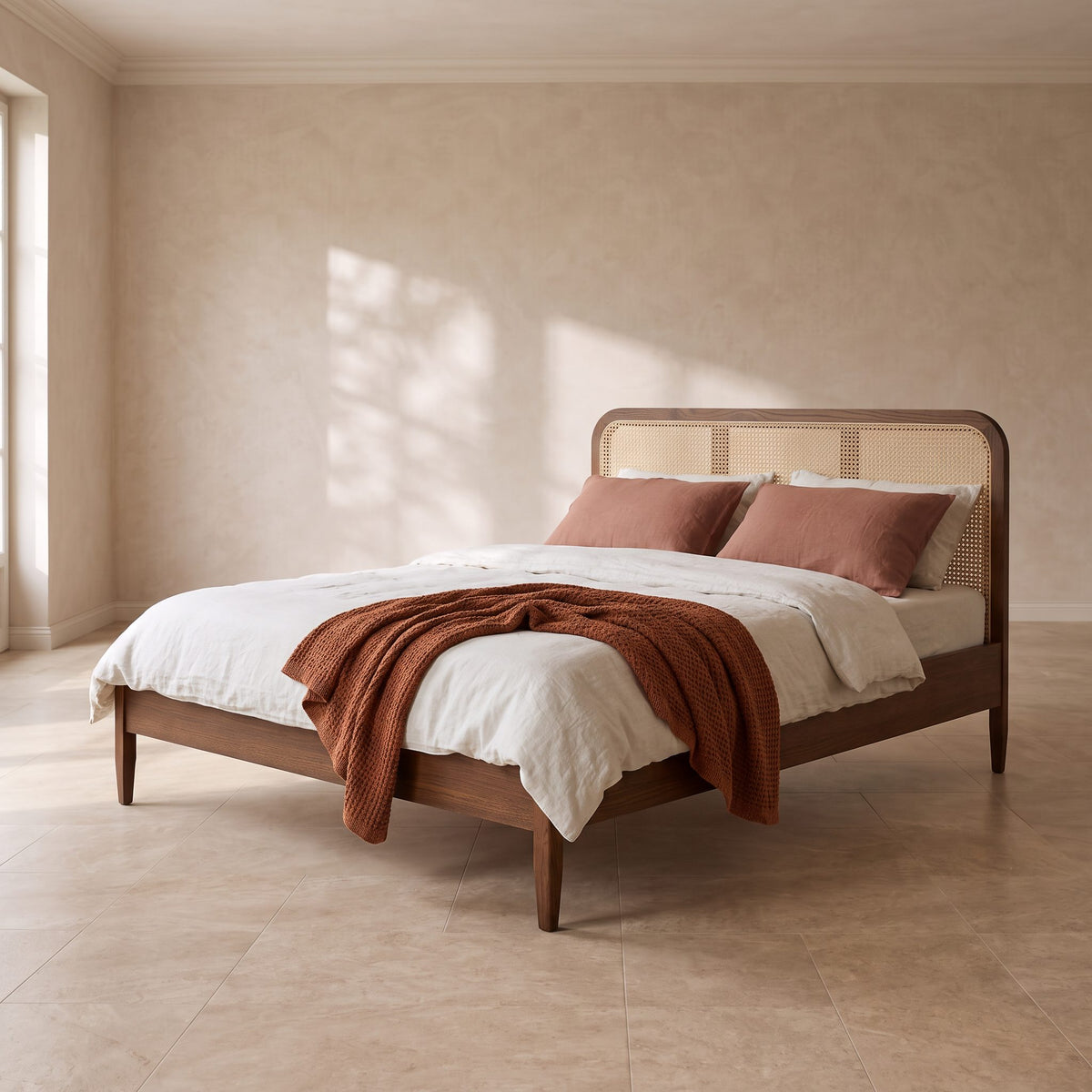 Willow Cane Wooden Bed