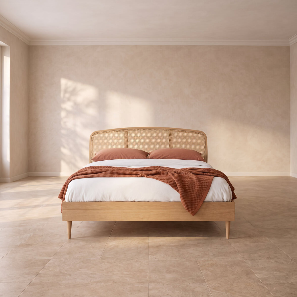 Anya Cane Wooden Bed