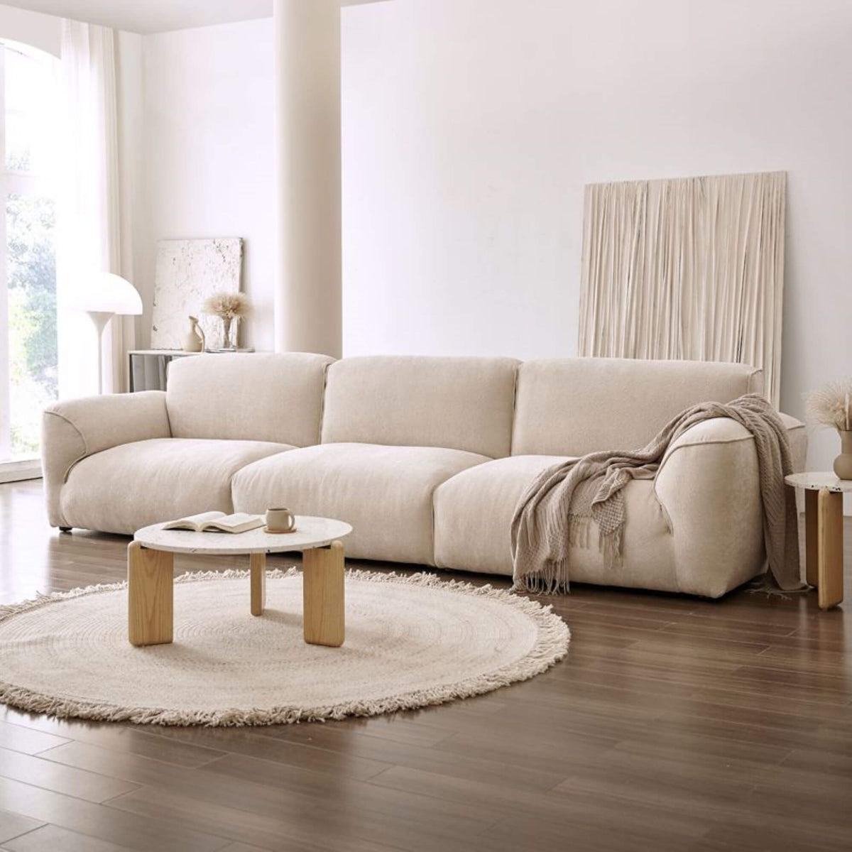 Maya Contemporary White Sofa | Customisable 2 seater, 3 seater Sofa Set