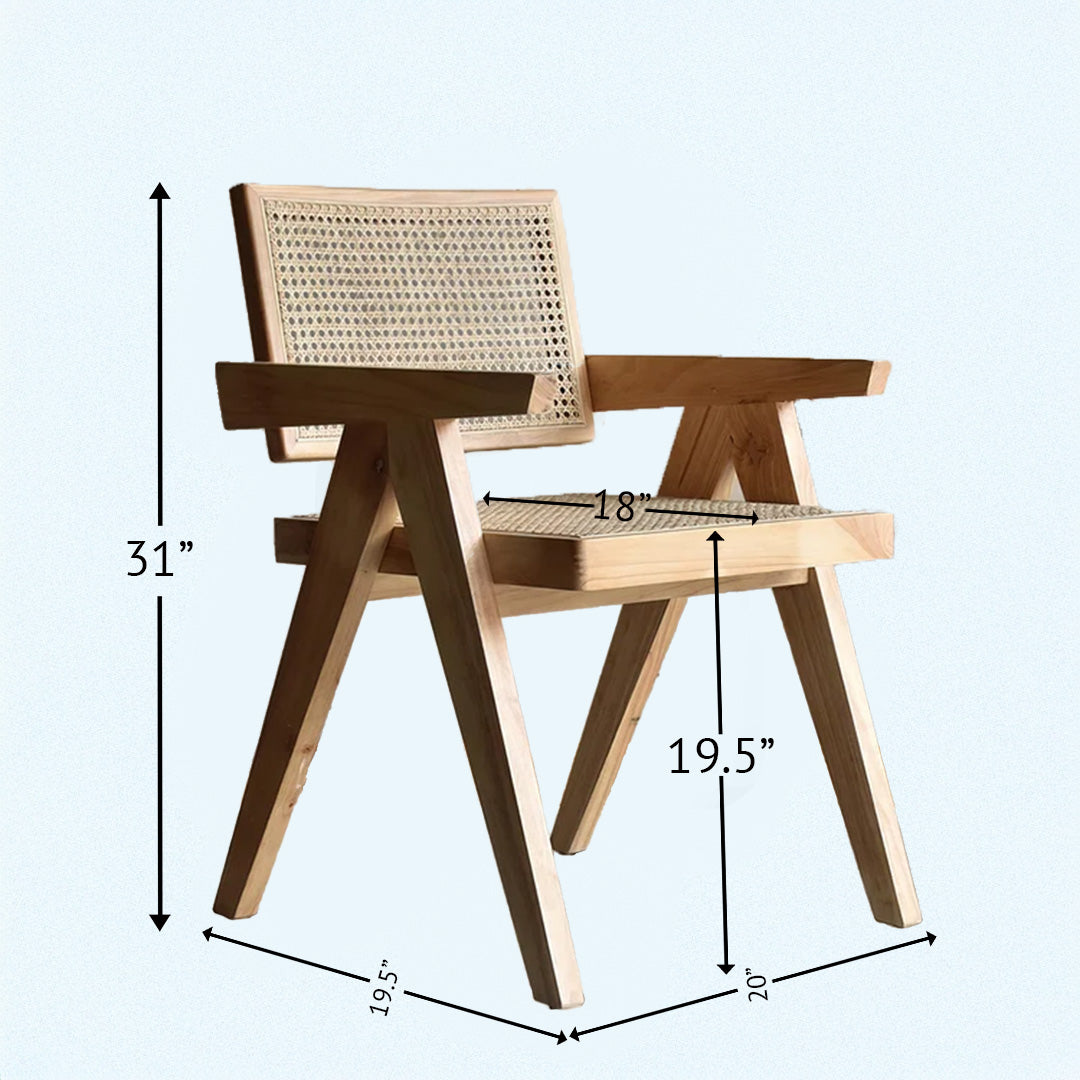 Aurelia | Round Dining Set with Woven Cane Chairs
