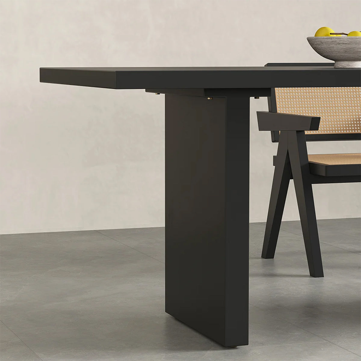 Oslo Black Woven Cane Dining Set