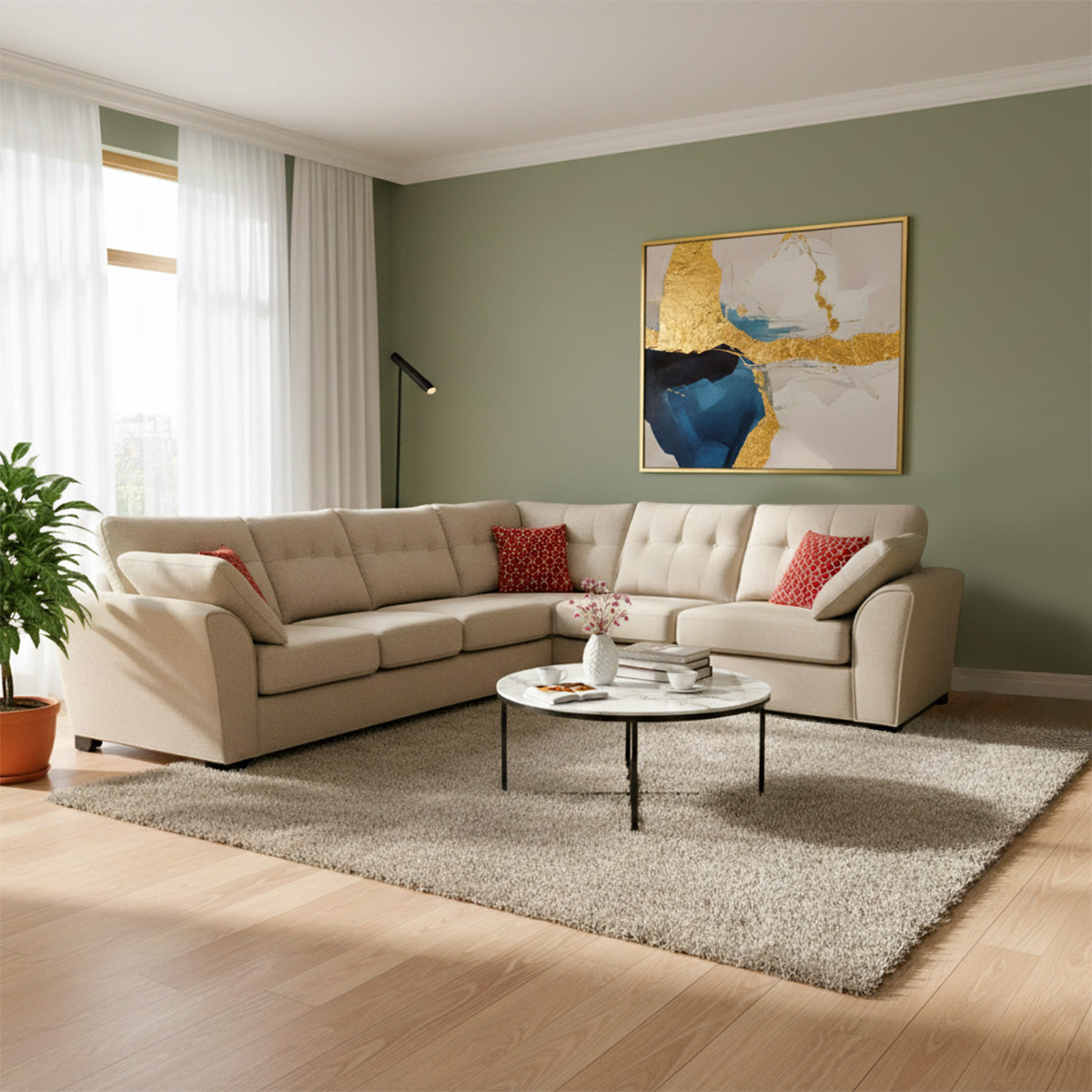 Adela Sofa Set for Lounge Area | Made to Order