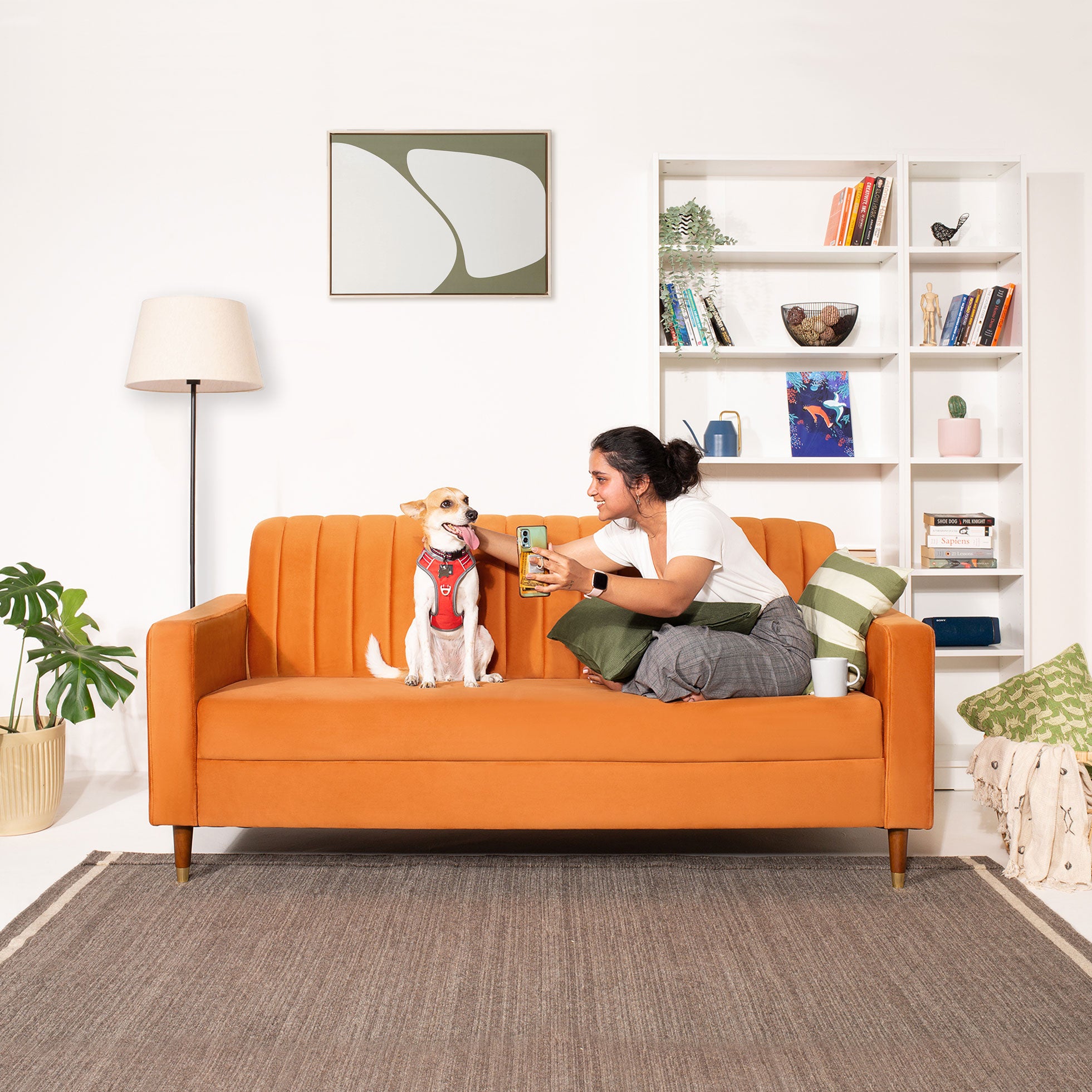 Darren Rust Darren 3 Seater Sofa | Best Recliner Sofa in India | Jordyblue