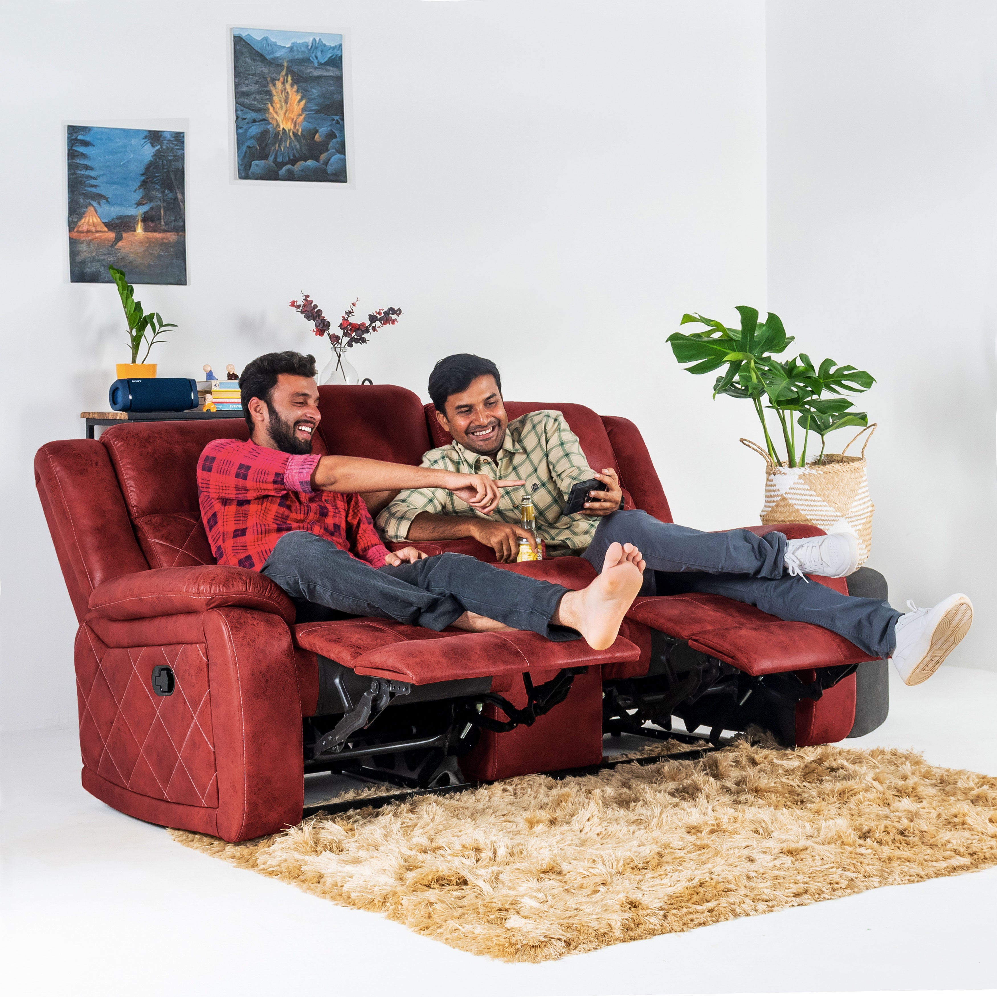 2 seater recliner online sofa bed