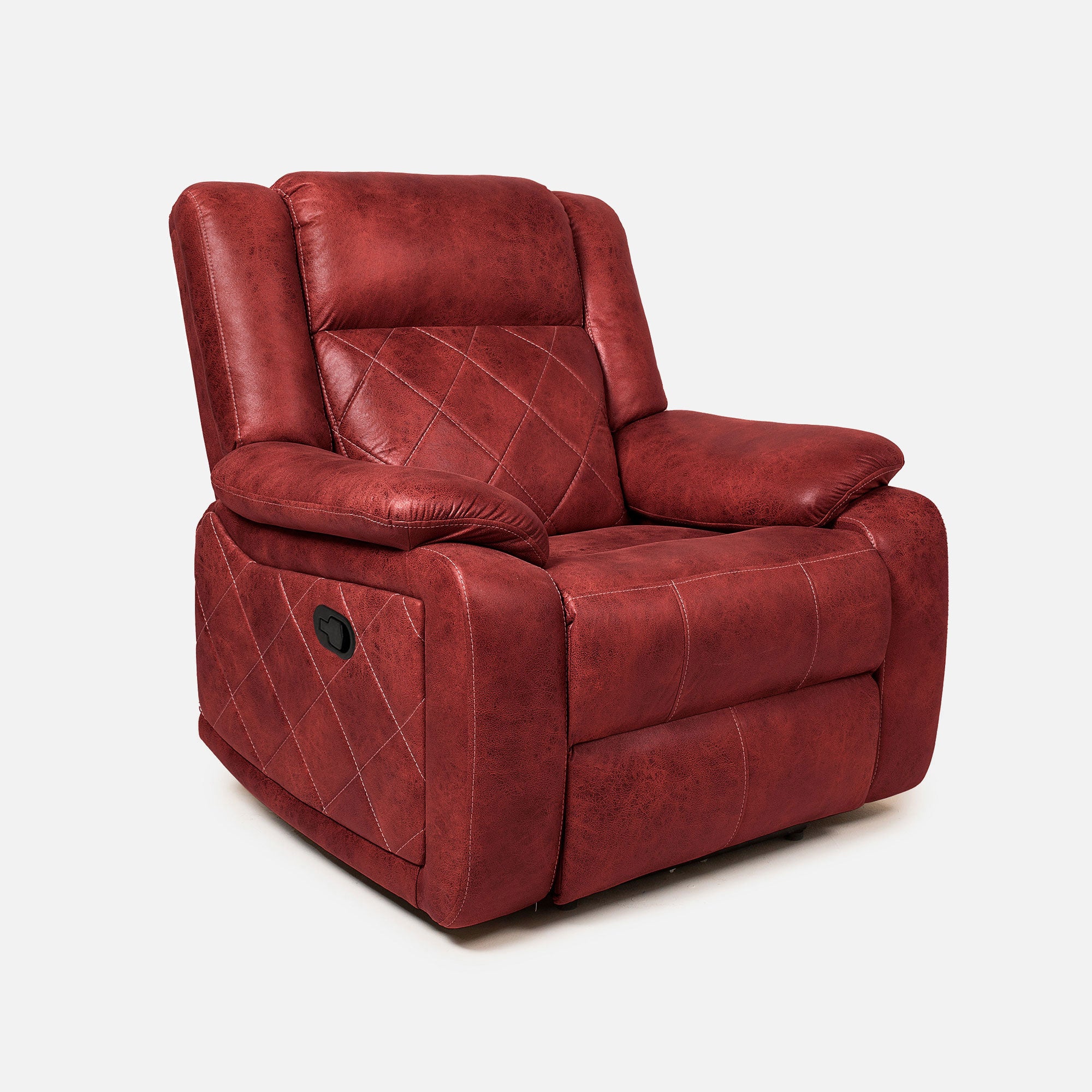 Red fabric deals recliner chair