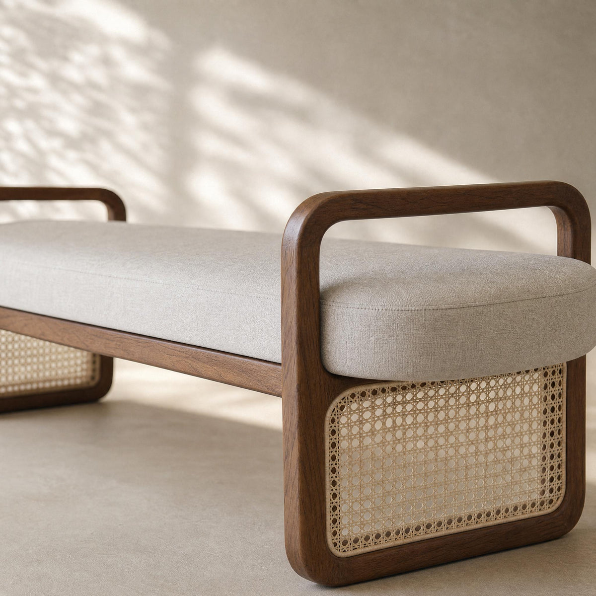 Maya Rattan Cane Bench