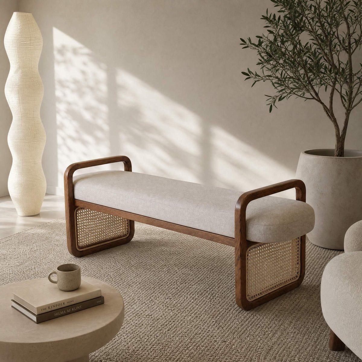Maya Rattan Cane Bench