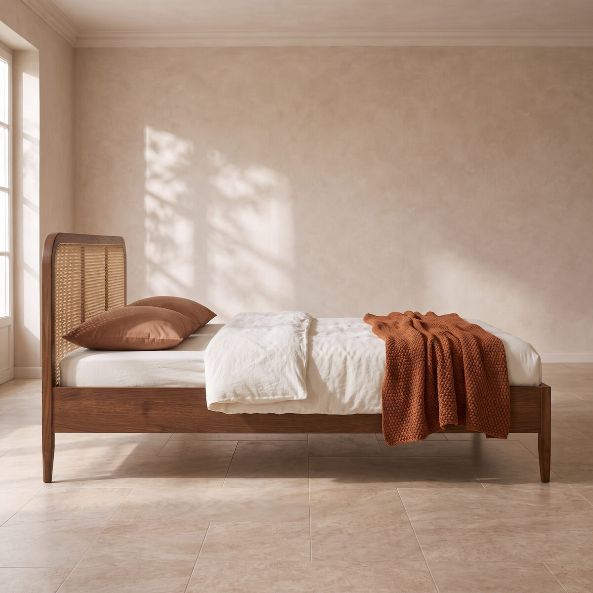 Willow Cane Wooden Bed