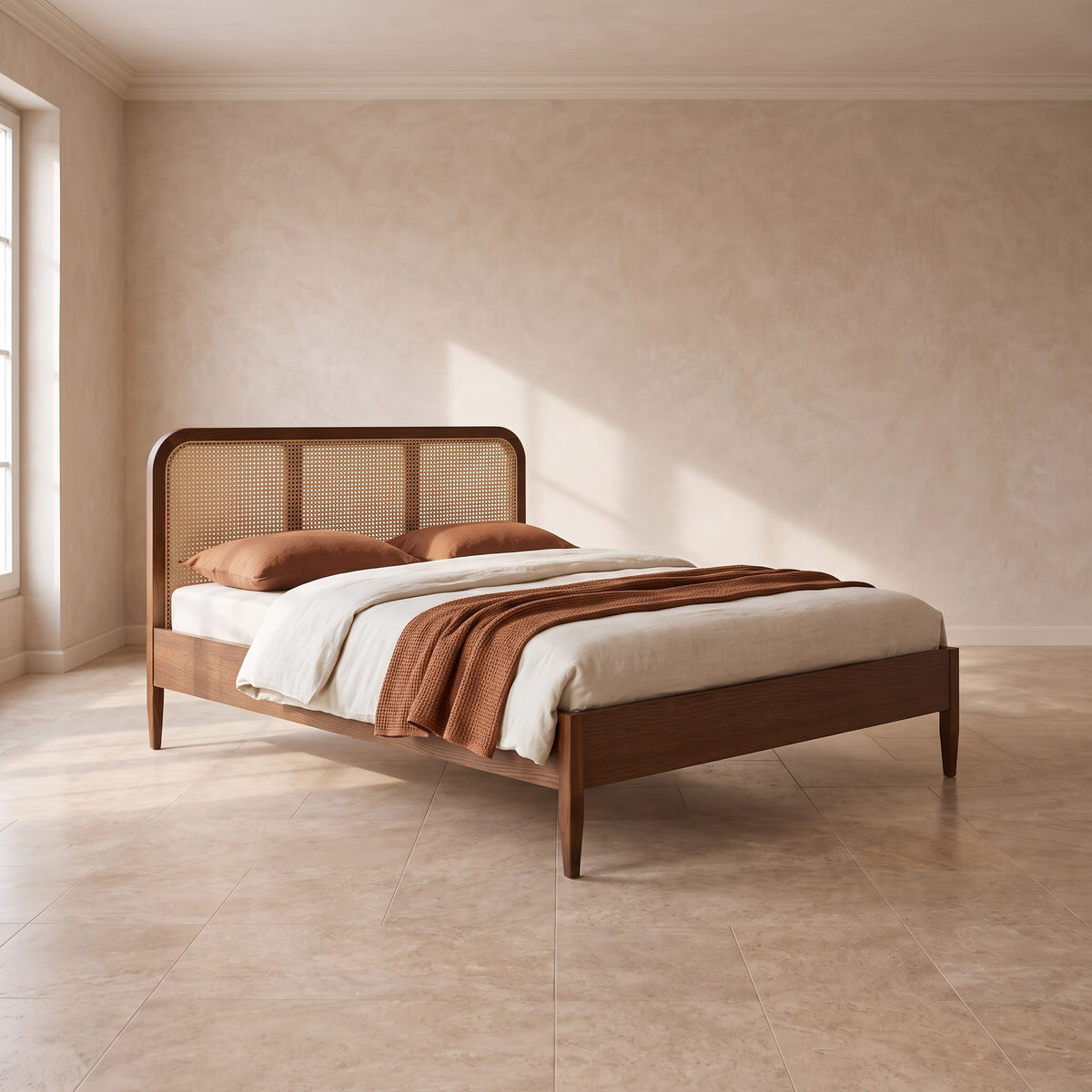 Willow Cane Wooden Bed