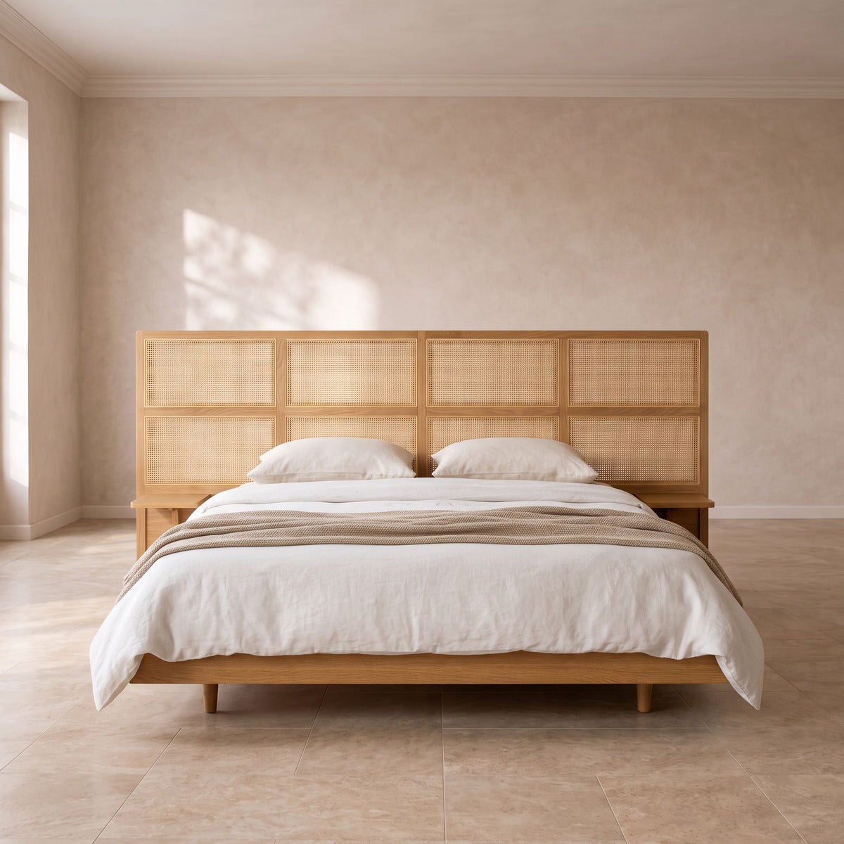 Flinn Cane Wooden Bed