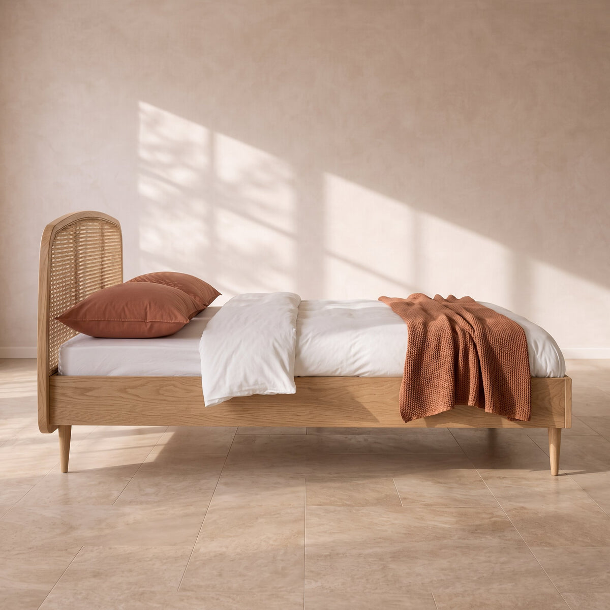 Anya Cane Wooden Bed