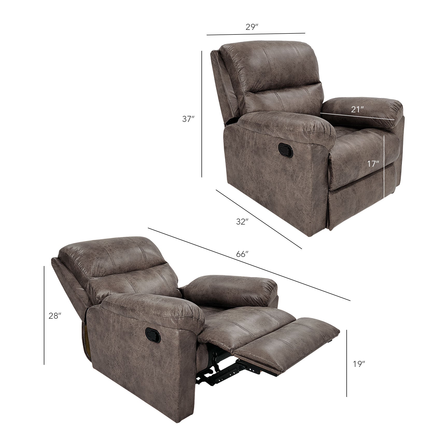 Fabric manual recliner sale