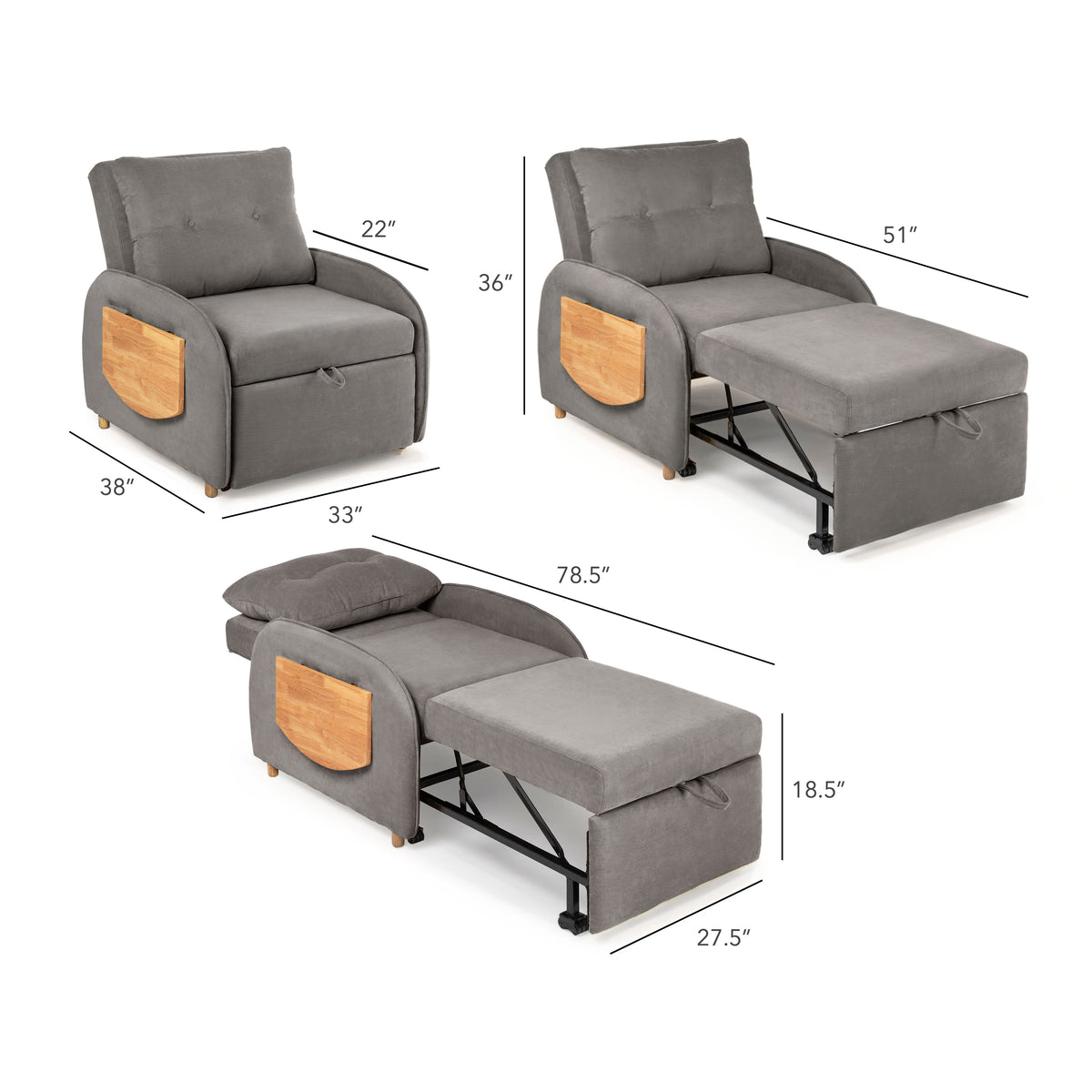 Tokyo Convertible Armchair | Lounger | Bed