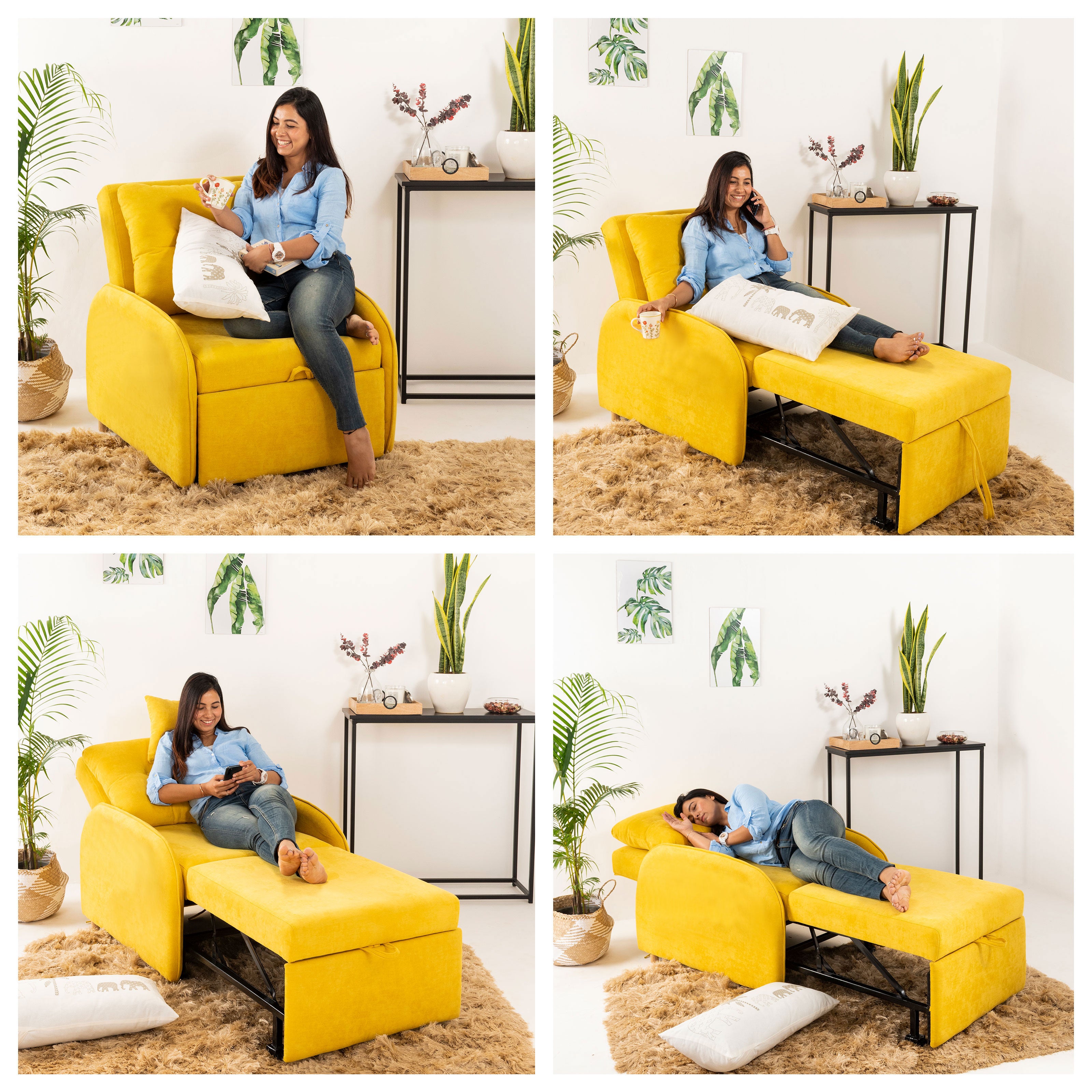 Yellow discount chair bed